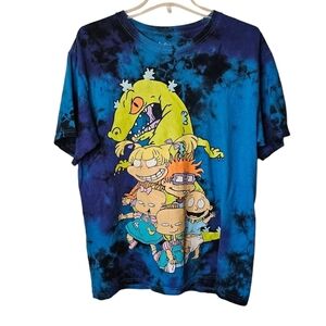 Nickelodeon Rugrats Shirt Graphic Tee Tie Dye Size Large Tall
